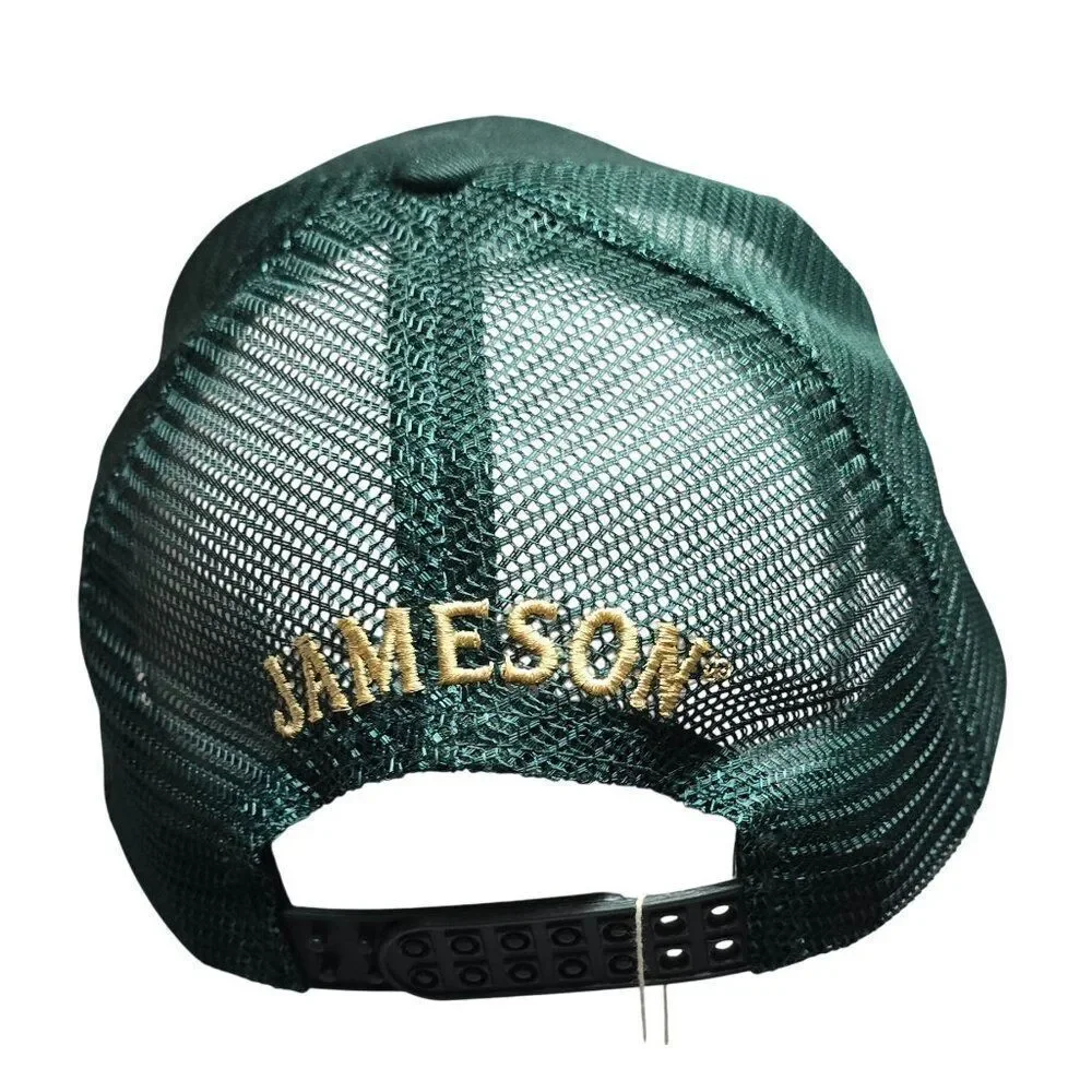 Jameson whiskey Green Mesh Trucker Hat With Adjustable Snapback J Patch